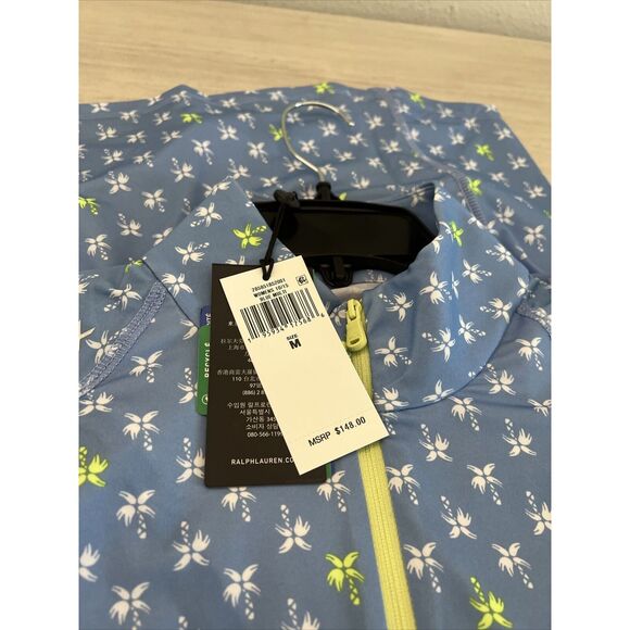 RLX Ralph Lauren Blue Multi Women's Sz M 1/4 Zip Golf L/S Shirt NWT - Picture 2 of 6